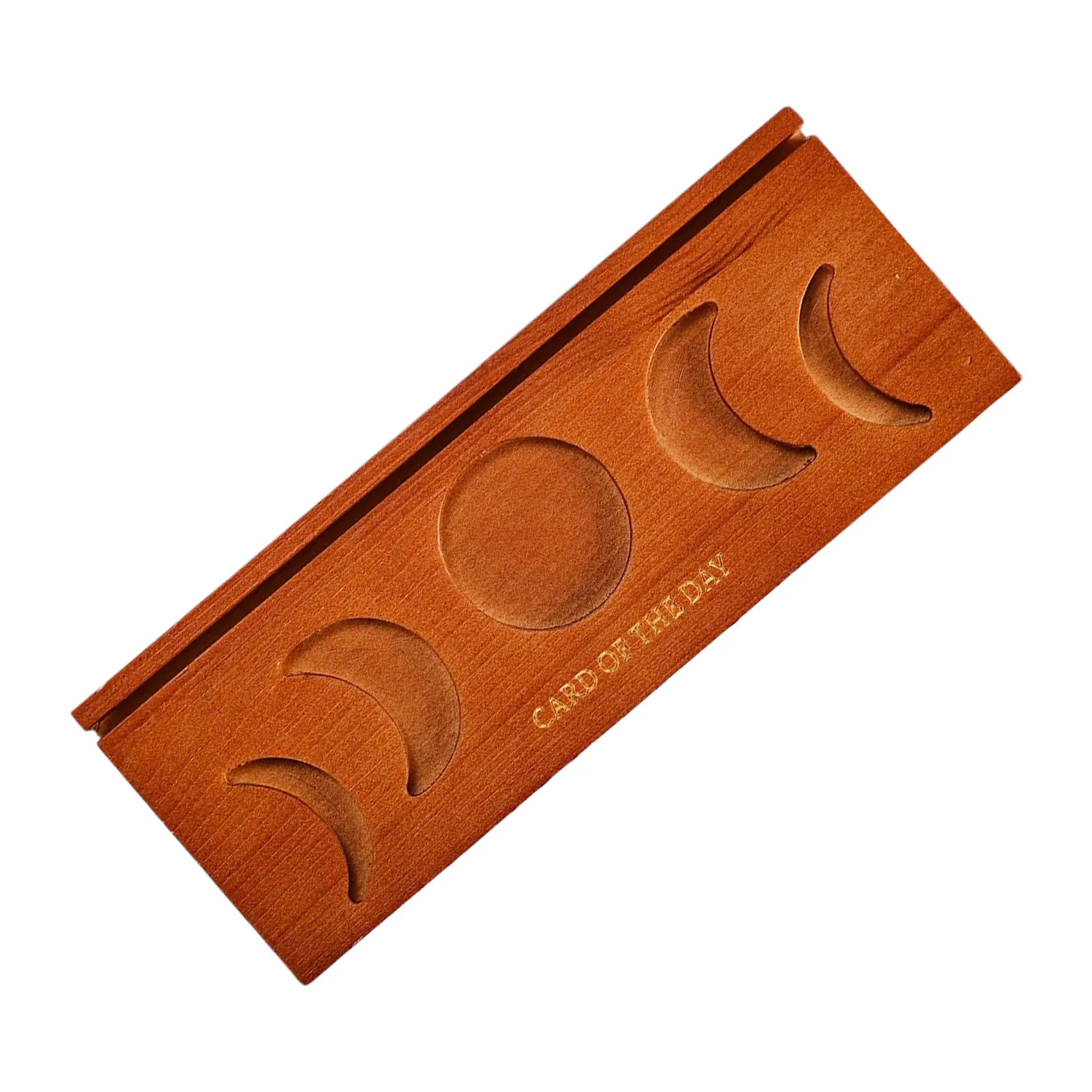 

Wooden Tarot Card Display Holder Stand Rectangle Tarot Card Altar Stand Sun & Moon Witch Divination Tool Altar Supplies 20*7.5cm