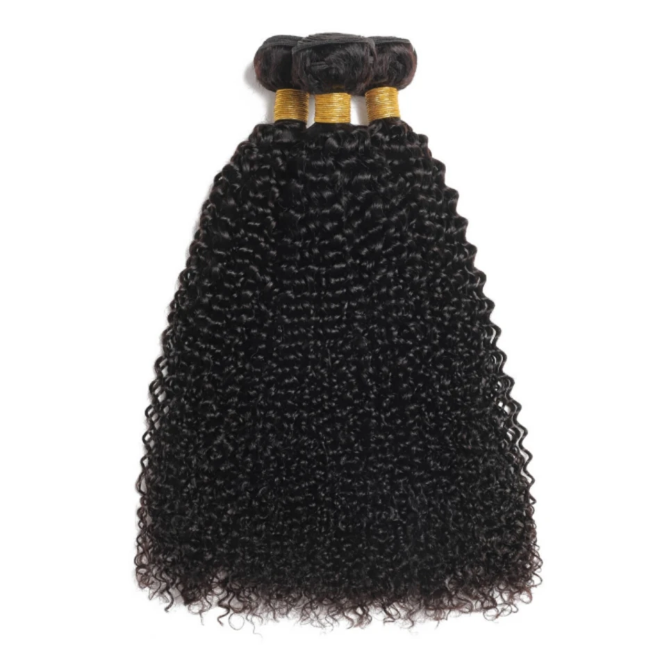 Фото BPHW-12A Пучки волос с кудрявыми волнистыми локонами, натуральные человеческие волосы, 10-30 дюймов, бразильские, класс 12A, натуральный черный цвет, 1-4 шт. №3