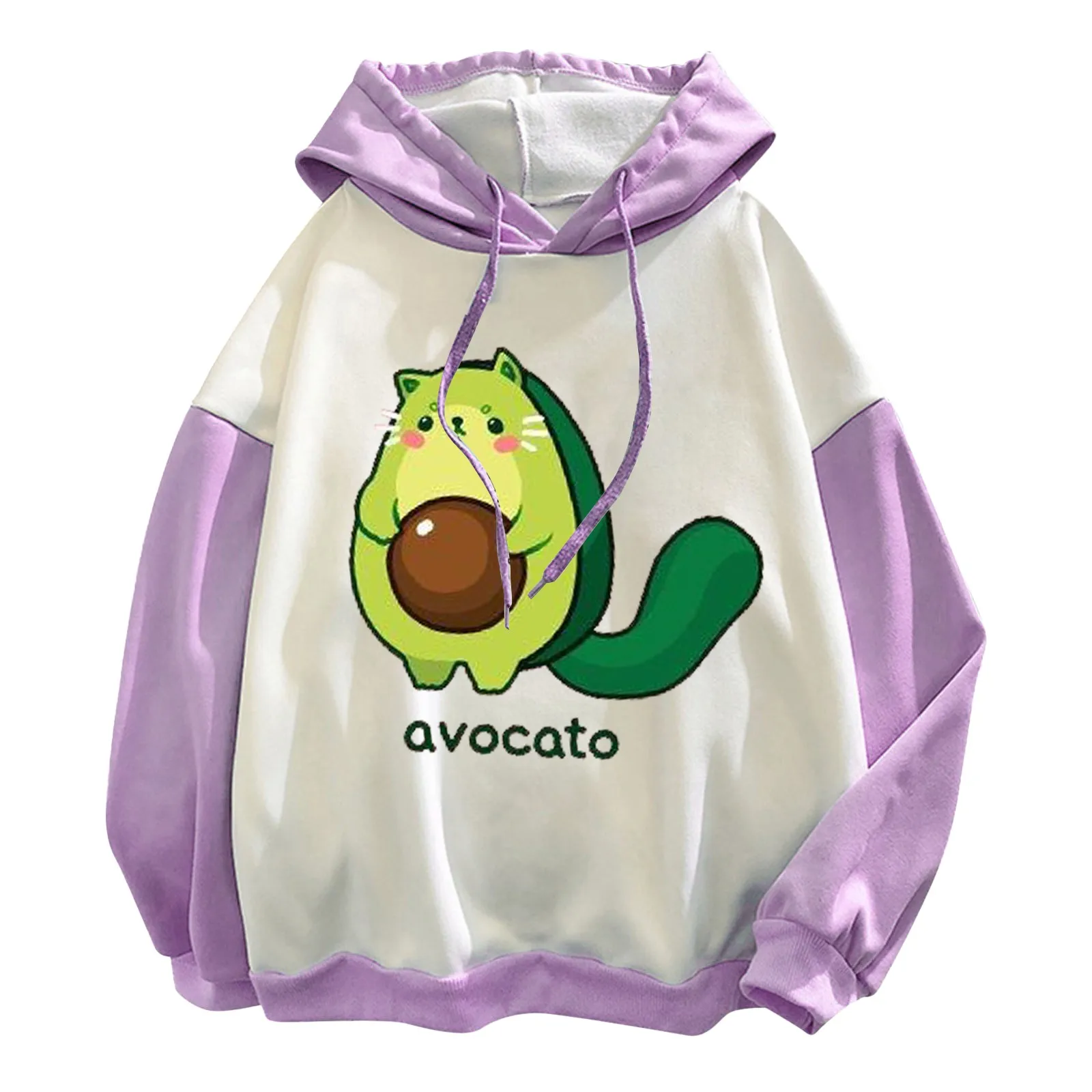 

Women's Casual Long Sleeve Cutout Print Hoodie Pullover Drawstring Sweatshirt Top Zip Front Hooded Sweatshirt Women