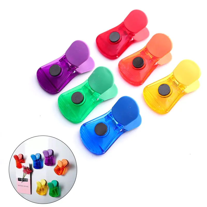 

1/6Pcs Fridge Magnets Food Sealing Clips Bag Clip Magnetic Refrigerator Decor Kitchen Message Board Reminder Notepad Sticker