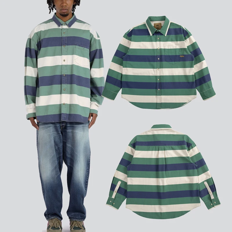 Японский основный бренд Madness Полосатая рубашка Sedate Successful Мужская серия