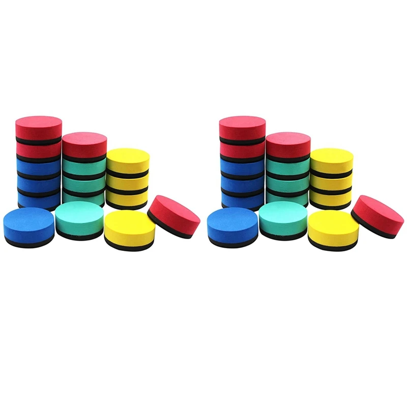 

NEW-32 Pack Mini Dry Erase Erasers Magnetic Whiteboard Erasers Chalkboard Cleaners Dry Erasers Wiper (4 Colors, 2 X 2 Inch)