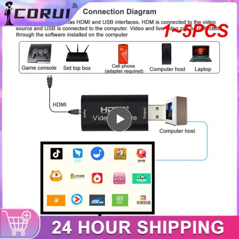 

1 ~ 5 шт. плата захвата аудио и видео 4K 1080P HDMI-совместимая с USB 3,0 запись к DSLR видеокамере Экшн-камера для игр потоковой трансляции