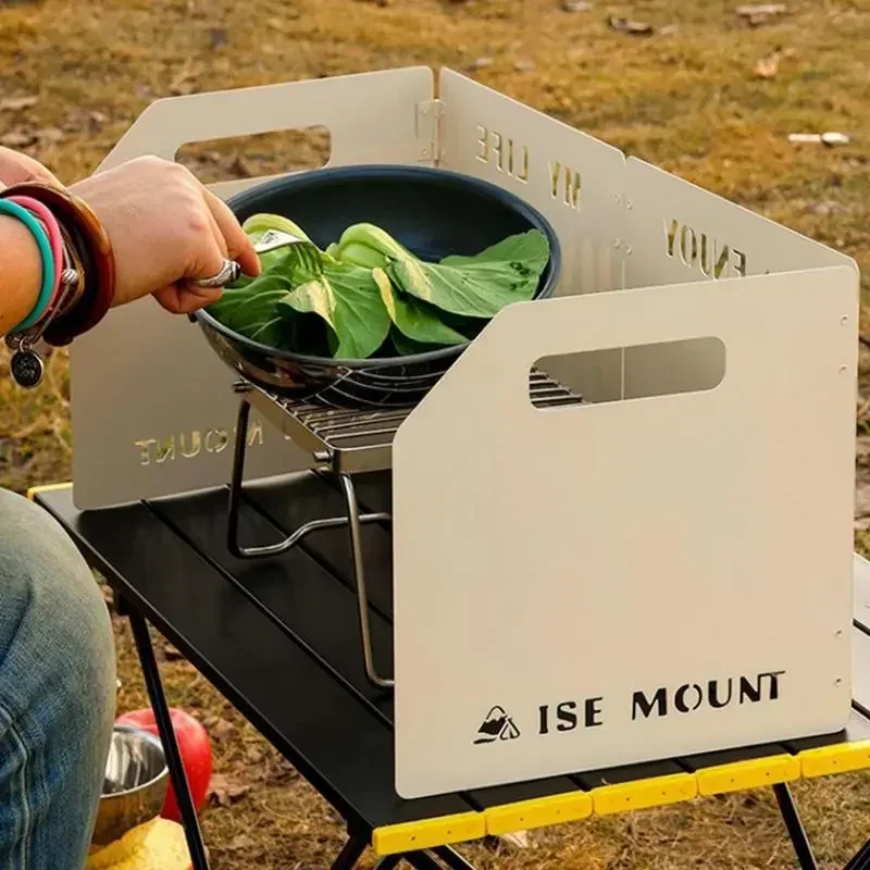 

Camping Burner Windshield Folding Camping Stove Windscreen Outdoor Windproof Shield For Picnic Stove Cassette Stove Wind Screen