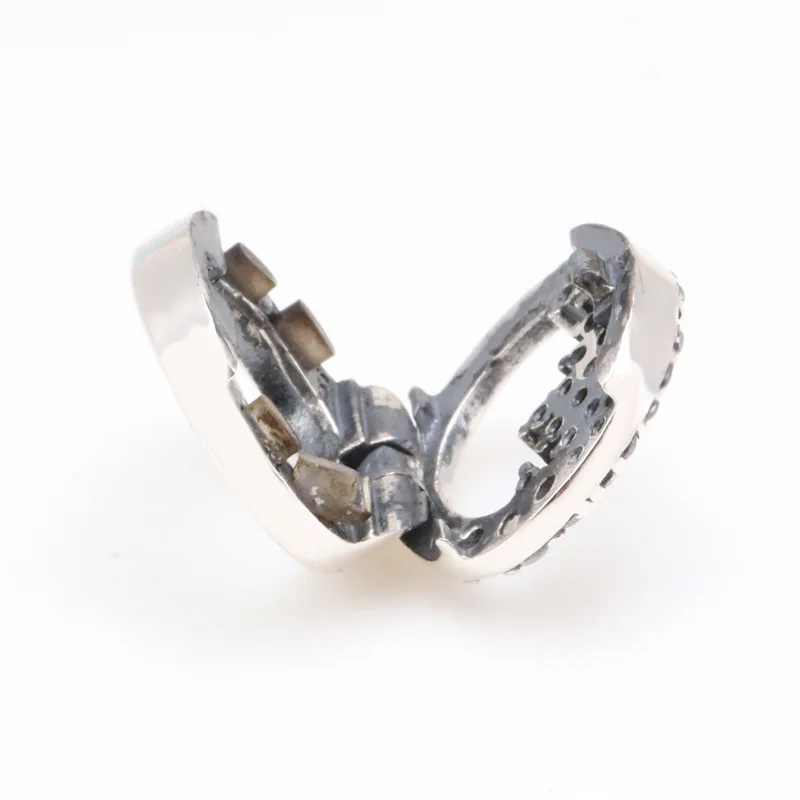 Hot Sale Genuine 100% 925 Sterling Silver Shining ice cone fixing clip Fit Original Bracelet Necklace DIY Jewelry |