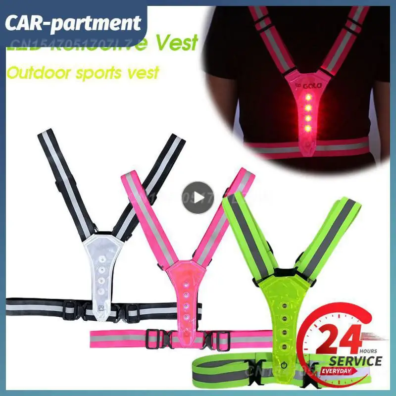 

LED luminous Super-bright Adjustable Reflective Safety Vest High Visibility Reflective Vests Straps Reflective Straps Night Runn