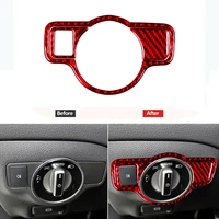 durable red carbon fiber headlight button cover trim high temperature resistance for protect your car compatible for gla gle