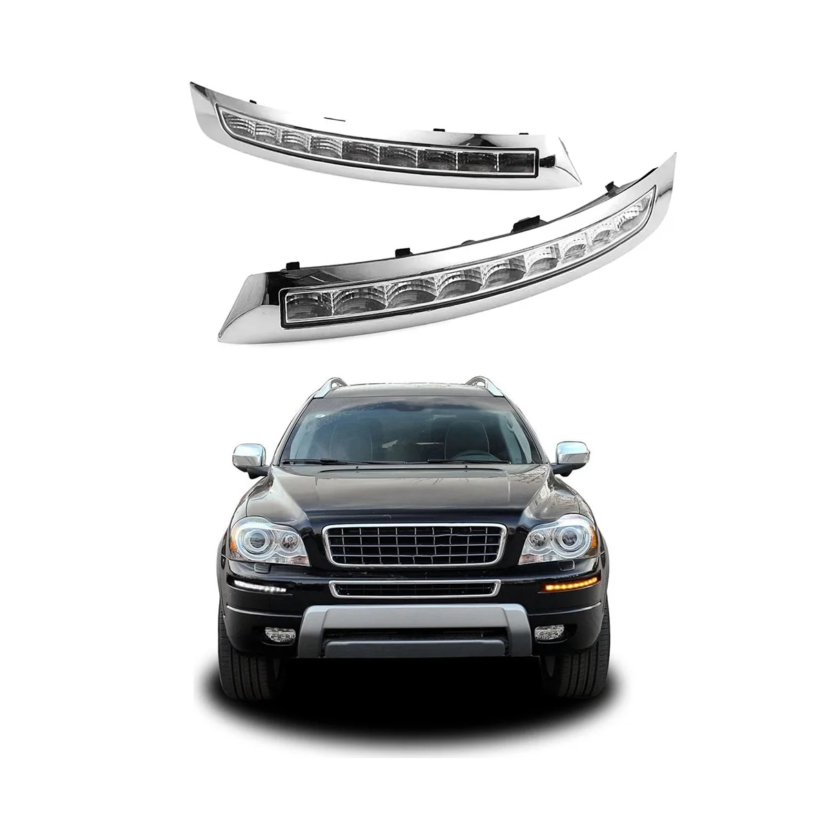 1 пара для Volvo XC90 2007-2013 светодиодный DRL сигнал поворота дневной свет