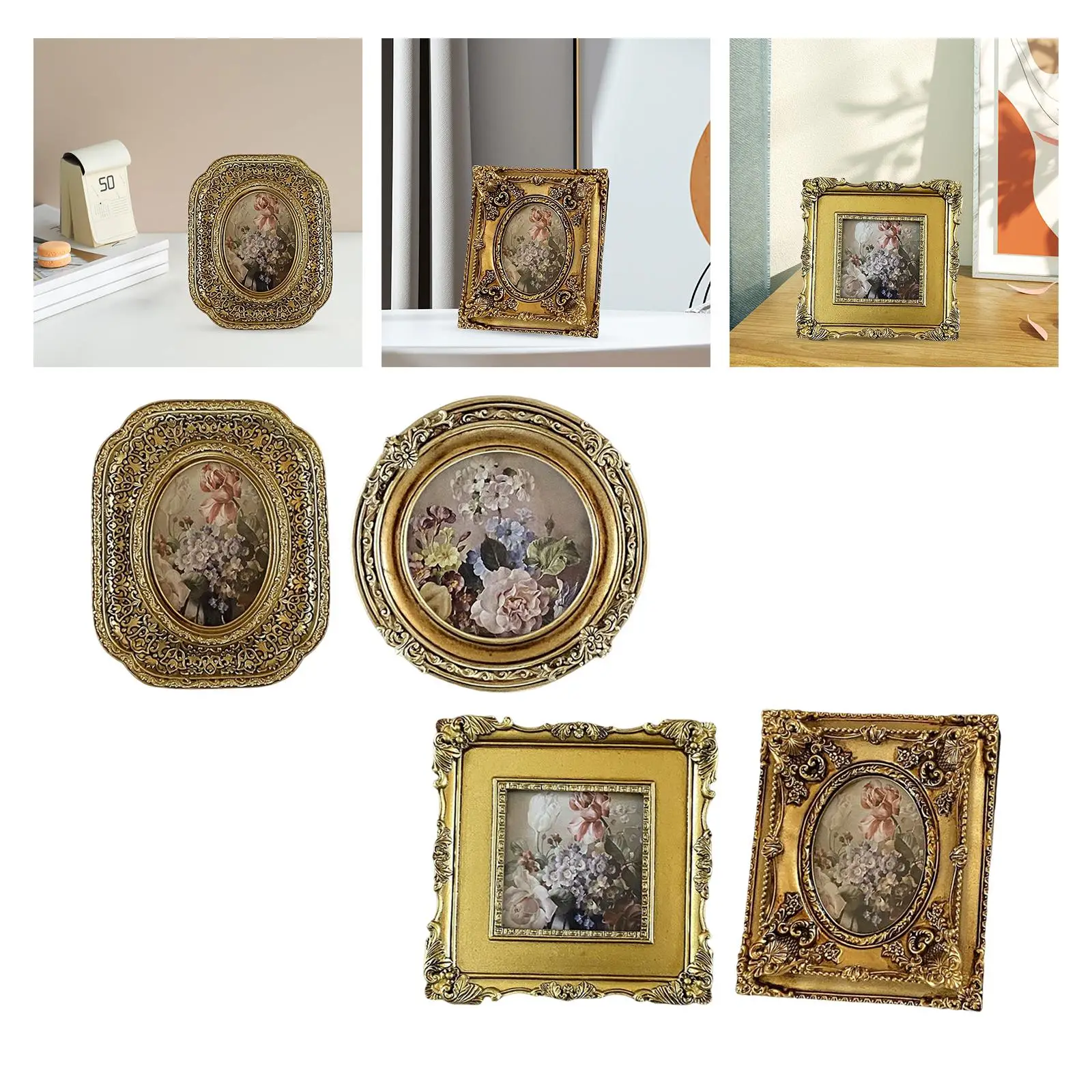 Смоляная фоторамка настольная настенная рамка с цветочным тиснением и