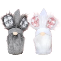 easter decorations 3016cm stuffed bunny gnomes plush with plaid long ears gifts for easter decor christmas elf decoration orname