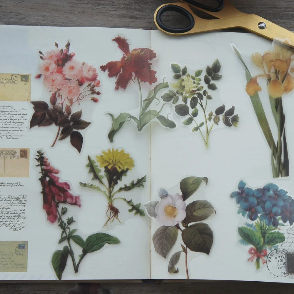 38 шт. масляная живопись в цветочном стиле прозрачные наклейки для скрапбукинга DIY