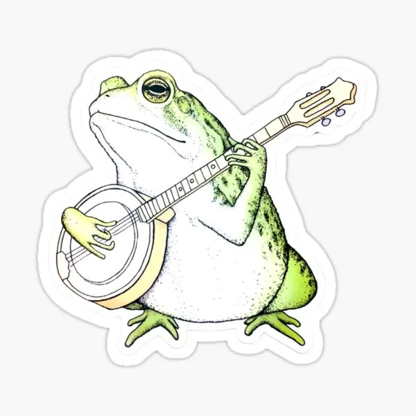 

Bluegrass Vinyl Banjo Frog Bumper 5PCS Stickers for Stickers Home Art Decorations Decor Car Cartoon Anime Wall Room Background