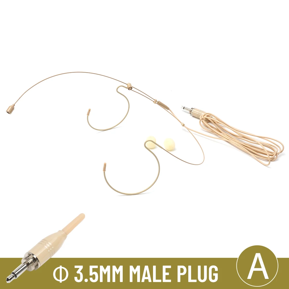 

Headworn Headset Mic 1.2m 100-20KHZ Beige Microphone Omnidirectional Φ4.0 Mm ≥58db Double Earhook For Sennheiser