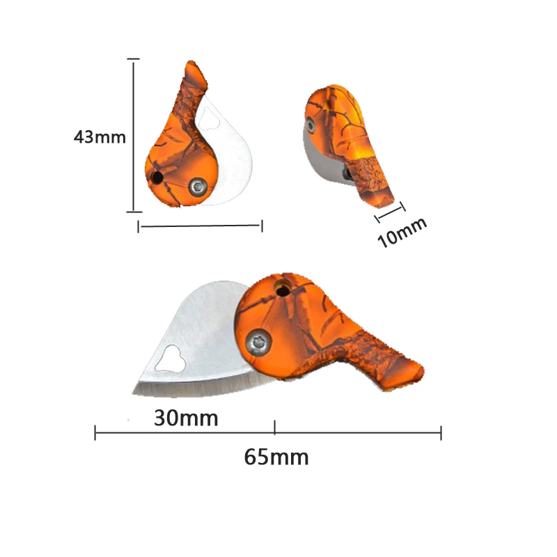 Новый креативный мини-нож в форме сердца мини складной нож маленький с ключом