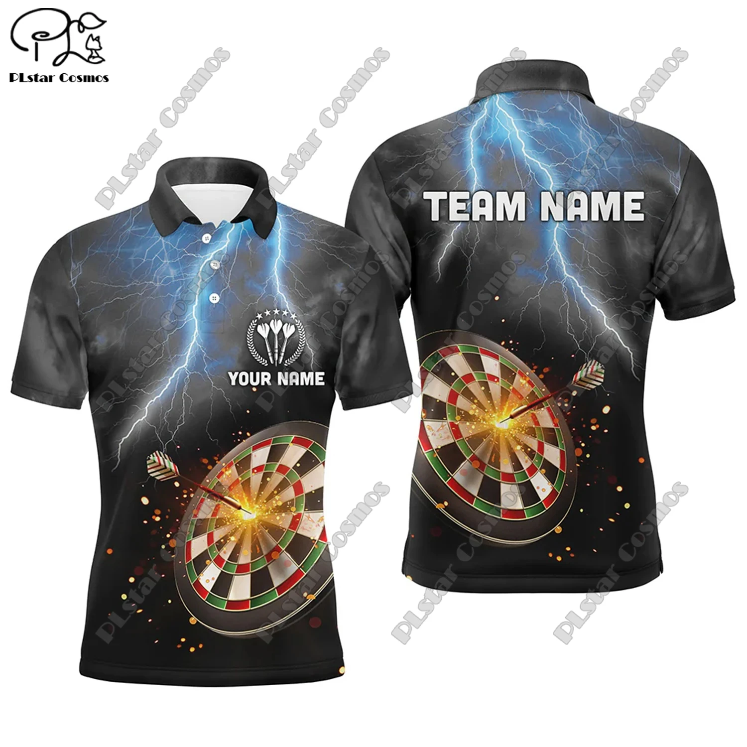 Футболка-поло с 3D-принтом пламени универсальная для отдыха спорта