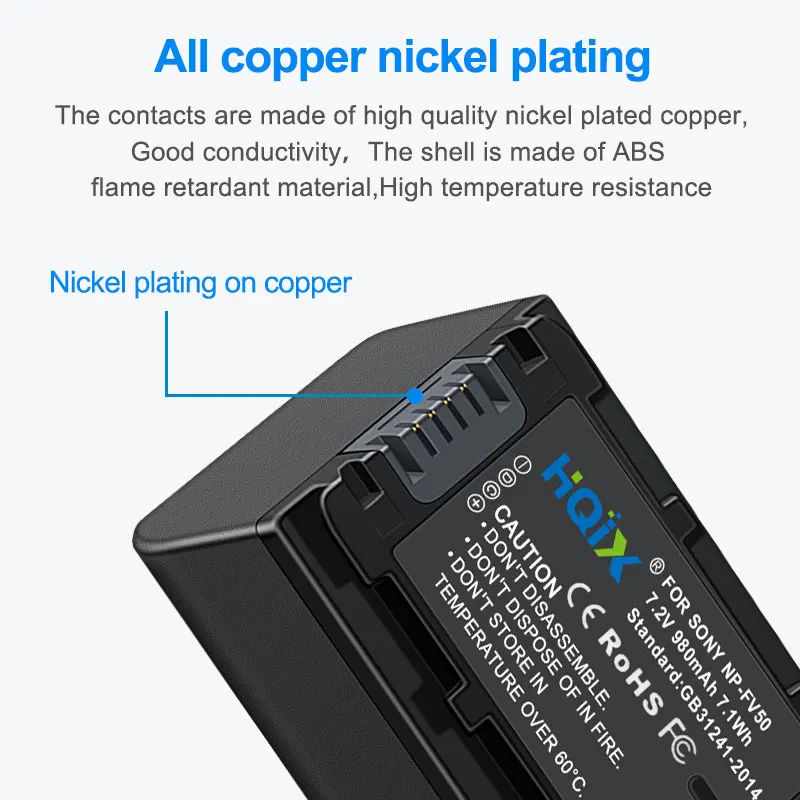 HQIX для Sony HDR-PJ220E PJ230E PJ260E PJ340E PJ350E PJ380E PJ430E PJI0E PJ200E PJ30E PJ50E Камера NP-FV50 двойной заряд