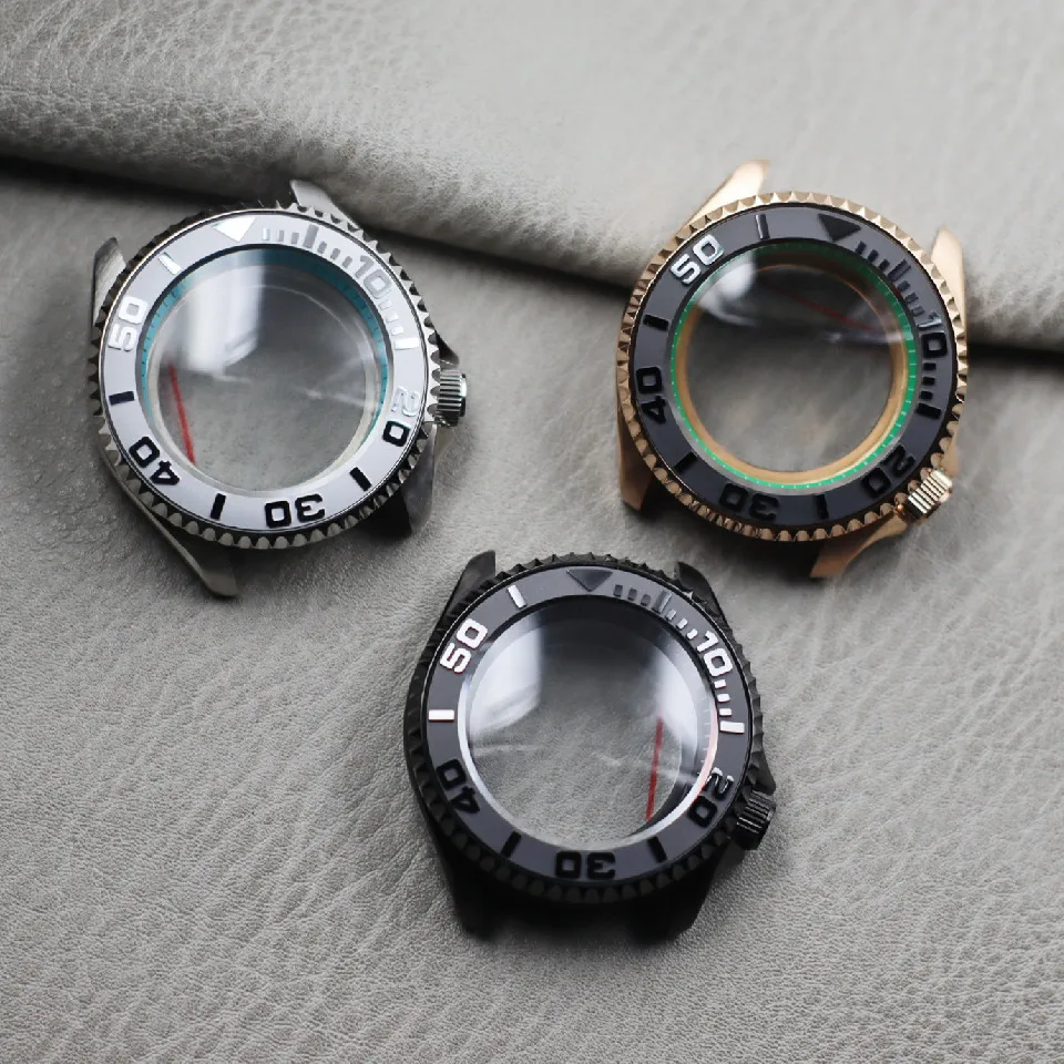 NH35 case 42mm modified case dome glass ceramic bezel is suitable for 3.8 middle position of 4R35 NH36 movement.
