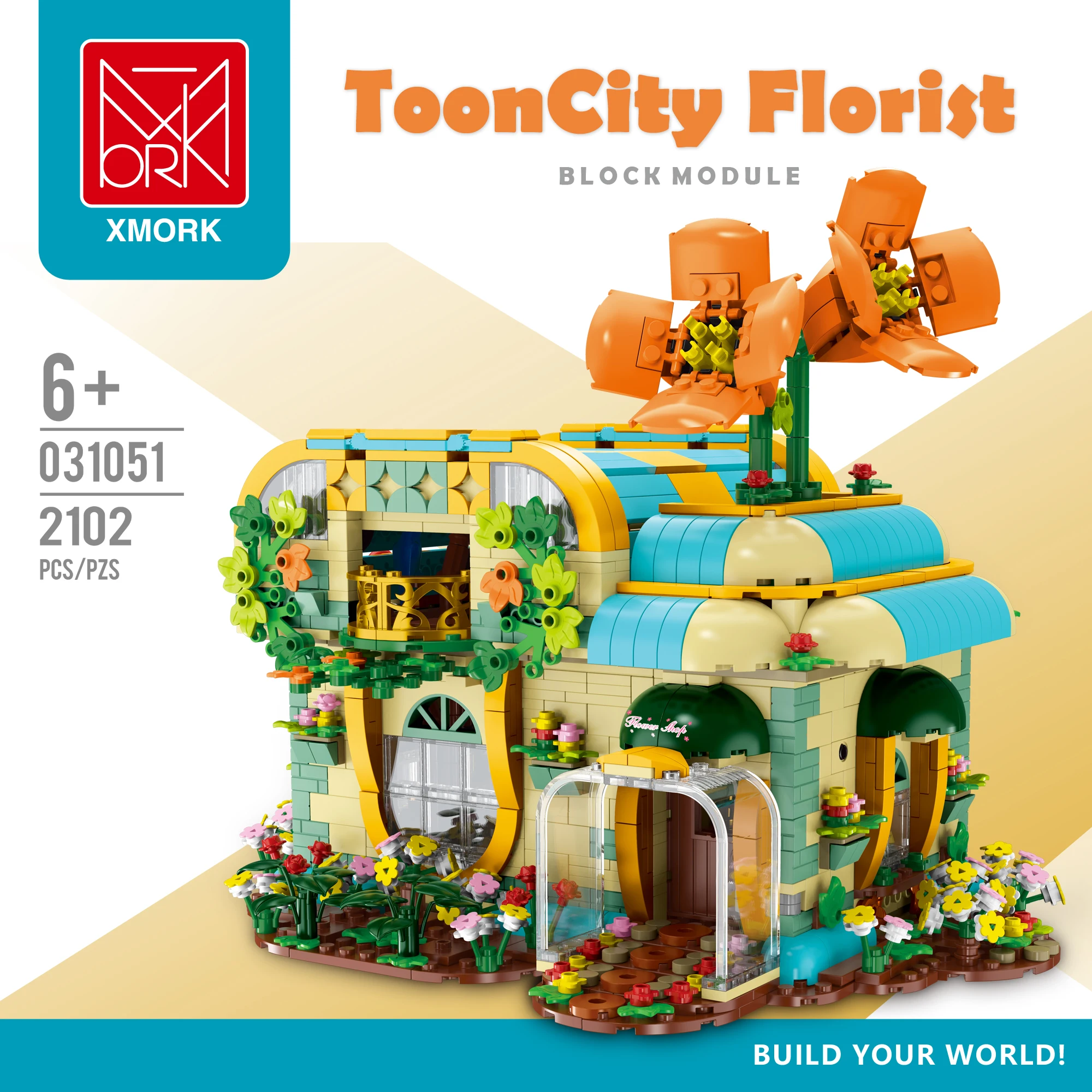 

Уличный вид городской флорист модель со светодиодный светильник кой MOC 031051 модульный дом Сборка строительные блоки кирпичи детские игрушки...