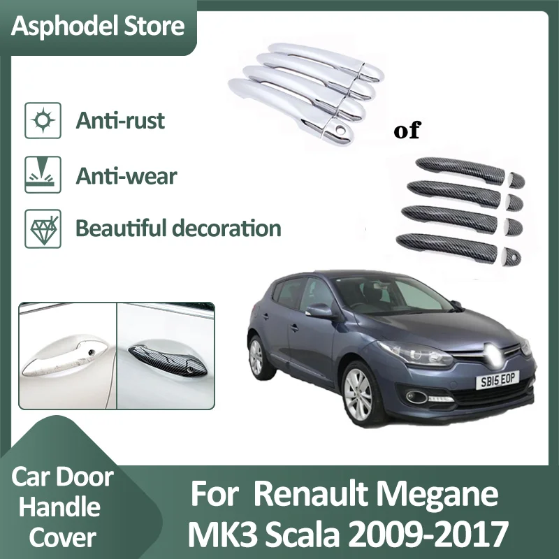 Накладка на дверную ручку для Renault Megane 3 MK3 III Scala 2009 ~ 2017 запчасти автомобиля