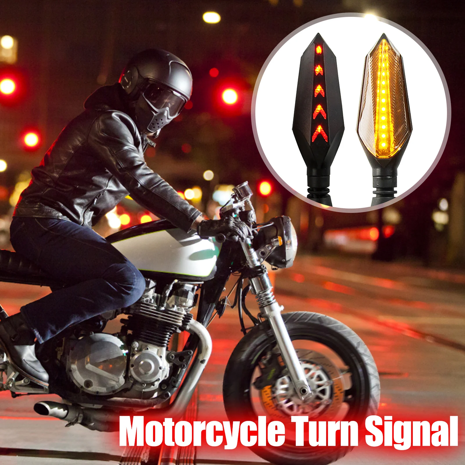 

1 пара универсальные мотоциклетные светодиодные сигналы поворота световой индикатор текущей воды мигающий индикатор последовательная зад...