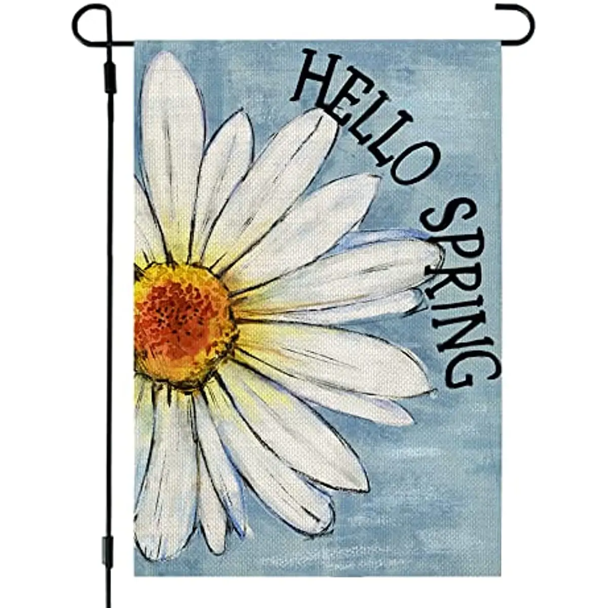 

New Hello Spring Daisy Garden Flag Floral 12x18 Inch Double Sided for Outside Welcome Burlap Small Yard Holiday Decoration