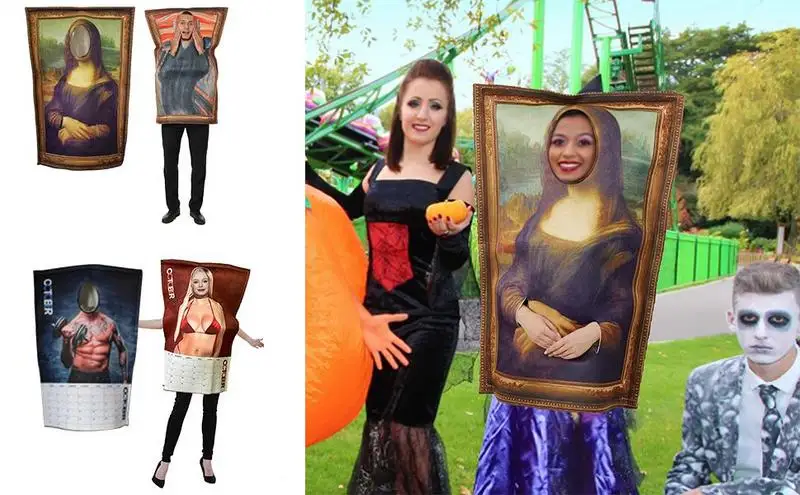 

Artist Halloween Costume Fun Spoof Mural Costumes Wearable Famous Painting Clothes Prank Clothing cosplay Party Accessories