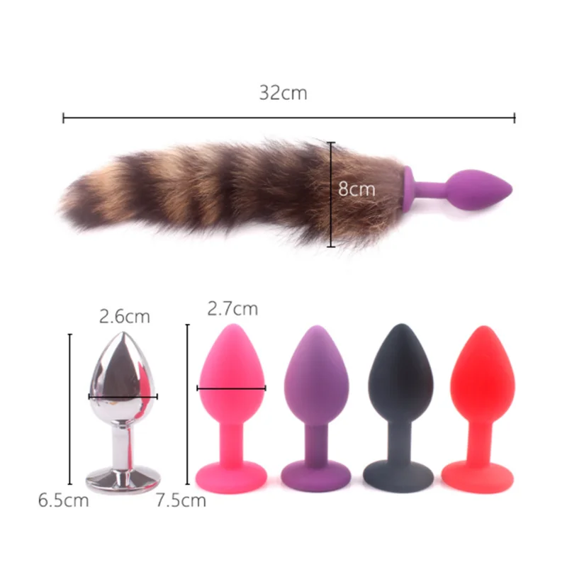 Силиконовая Анальная пробка с лисьим хвостом сексуальная для массажа простаты