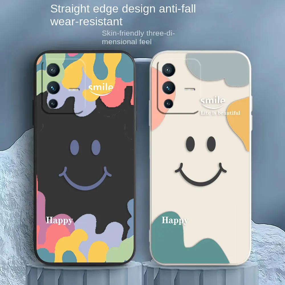 

Simple Smiling Face Happy Phone Case For VIVO S1 S5 S6 S7 S9 S9E S10 S12 S15 S16 S16E T1 T2X V15 V20 V21 V23 PRO 5G Case Capa