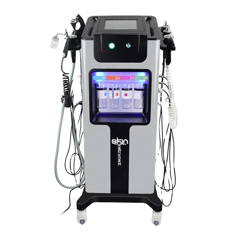 

Multi-function Microdermoabrasion facial 9 in 1 Skin Care Cleansing Water Grinding H2O2 Bubbles Cleansing Hydrafacial Machine