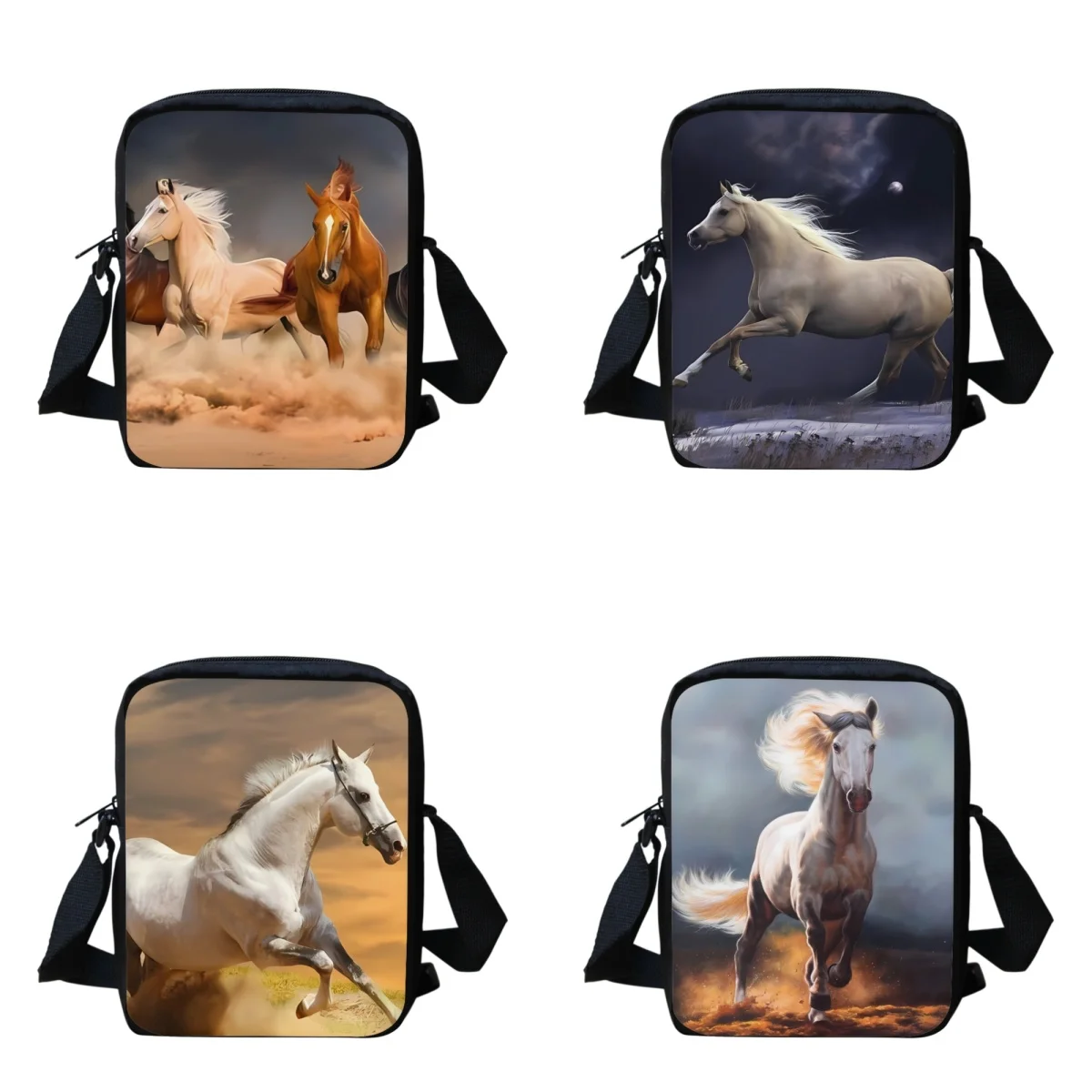 

3D Cool Animal Wild Horse Shoulder Bags for Children Crossbody Bags Female Fashion Teenagers Practical Schoolbags Travelbag New