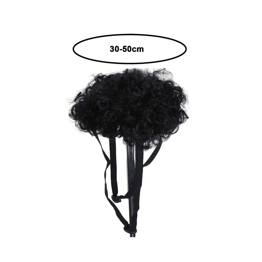 Парик для домашних животных забавная шапка с искусственными вьющимися черными