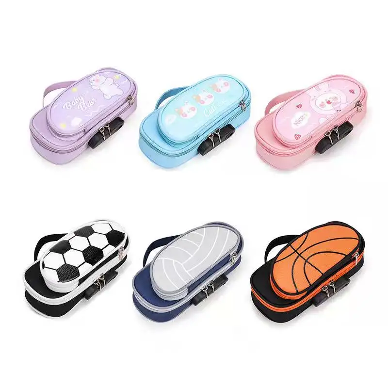 

Classic Pocket Pen Pencil Case Fold Stationery Storage Bag Organizer for Cosmetic Travel Student Pencil Case with lock
