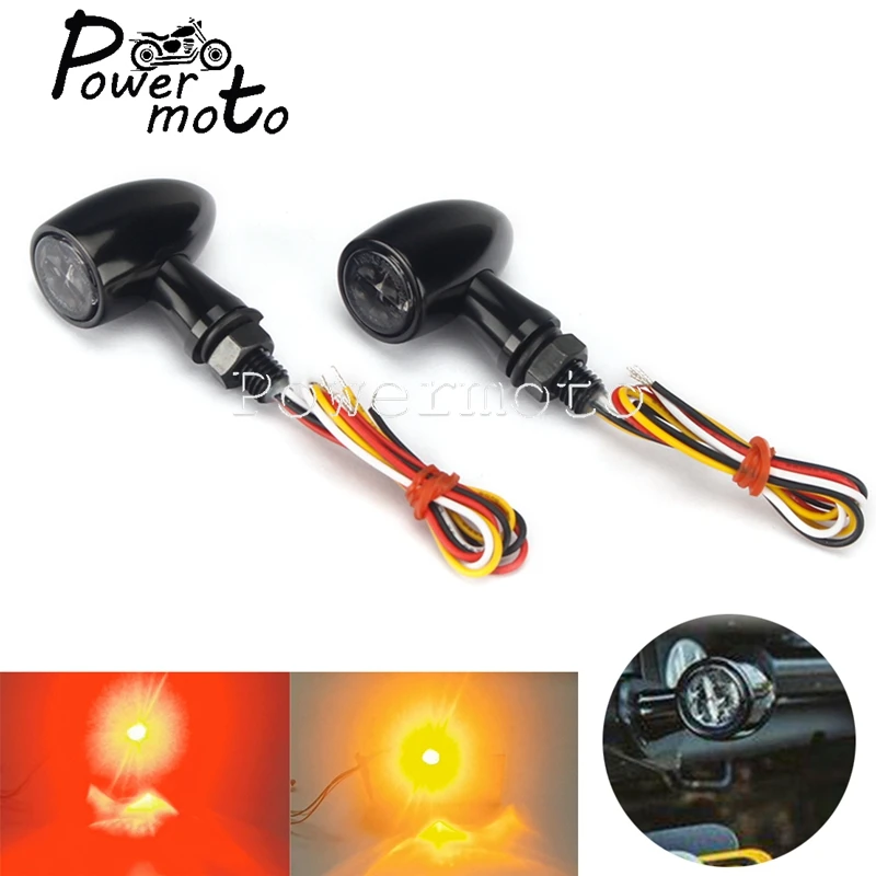 

E13 Ретро цилиндрический мотоцикл 12 В светодиодный сигнал поворота фонарь тормозной индикатор задний фонарь для Harley Honda Cafe Racer Bobber