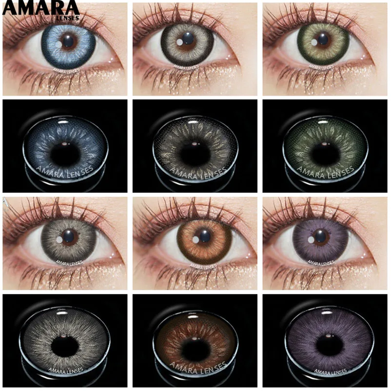 

AMARA 1 пара контактных линз естественного цвета для глаз, цветные косметические контактные линзы, цветные линзы ed для глаз
