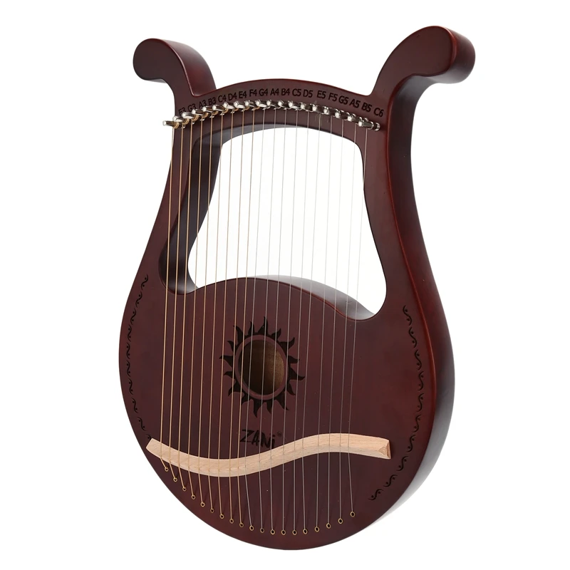 

Zani Lyre Harp,19 String Wooden Lyre Harp,19 String Lyre Unique Patterns Carved Phonetic Symbols,For Music Lovers Beginners,Etc