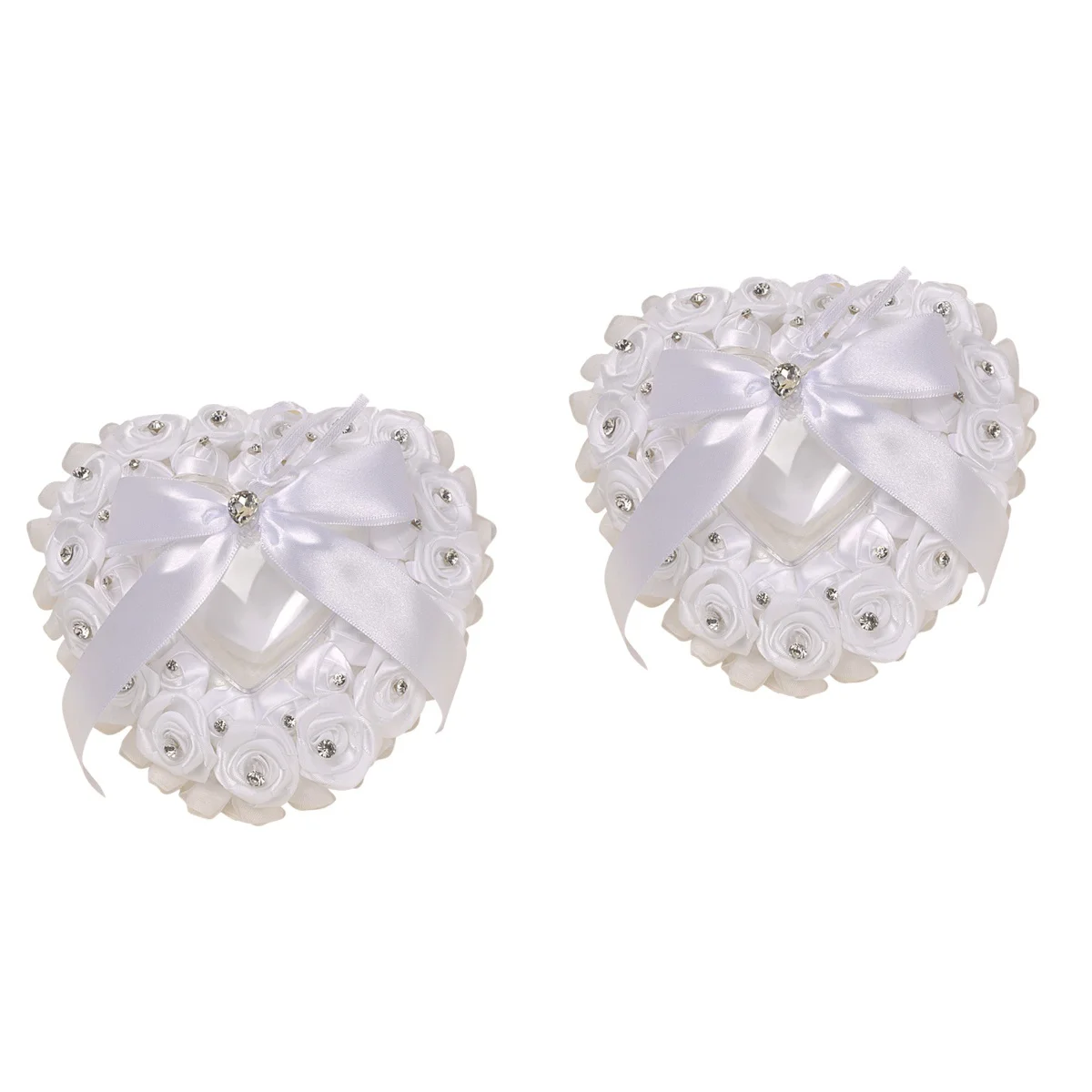 

2 pcs Ring Bearer Exquisite Big Bow Elegant Unique Ring Pillow Ring Cushion for Engagement Ceremony