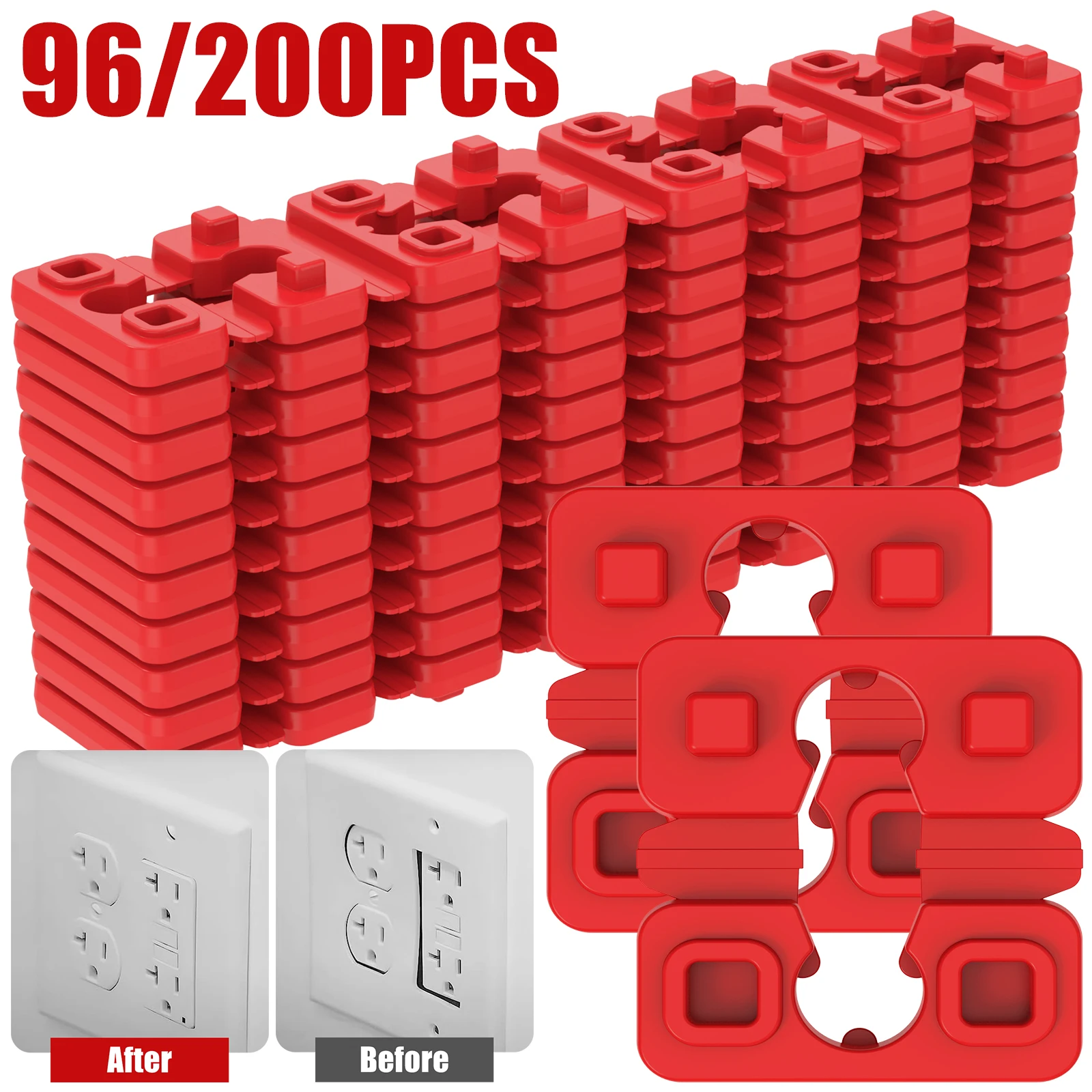 

96/200Pcs Switch Receptacle Spacers Portable Electrical Socket Spacer Set PVC Socket Outlet Spacers Prevent Socket Sinking