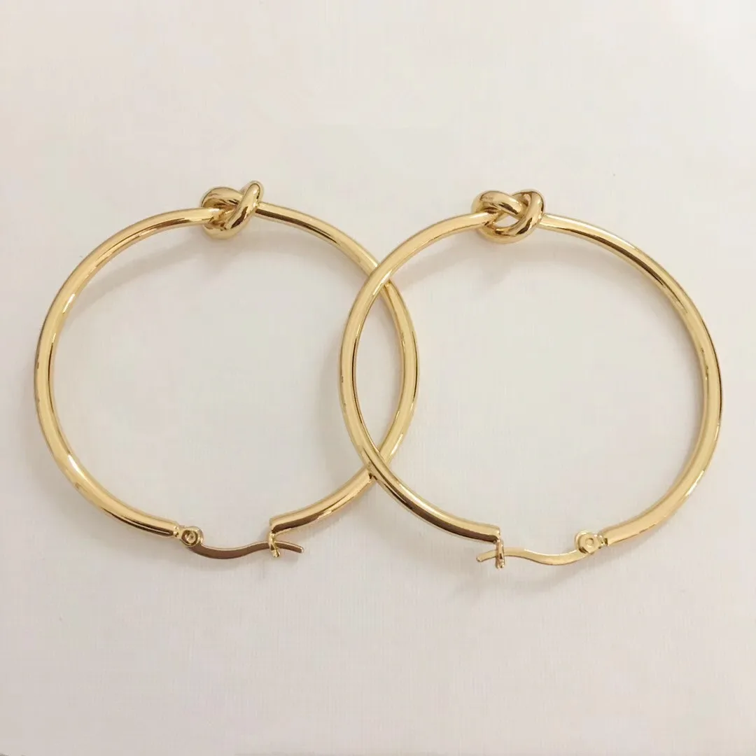 

Chevalier Eon Vintage Golden HOOP Pendientes Mujer Knot Pendant Earrings Jewelry Luxury Romantic Gift