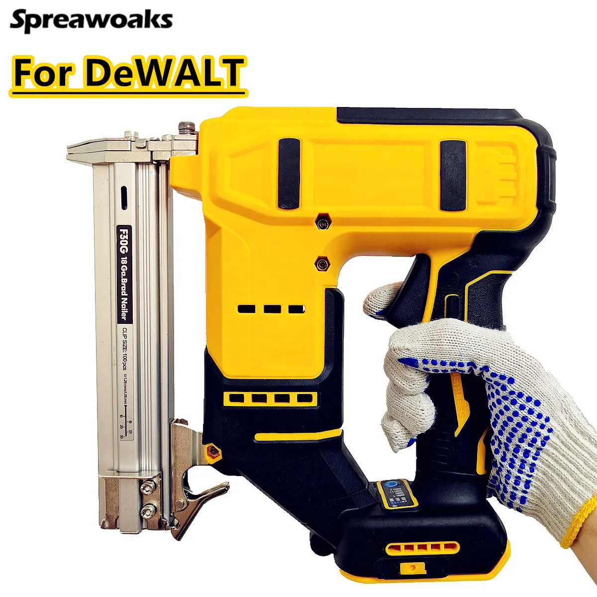 

Беспроводной пистолет для гвоздей Spreawoaks 2 в 1, совместимый с аккумуляторами DeWALT 20В 18В