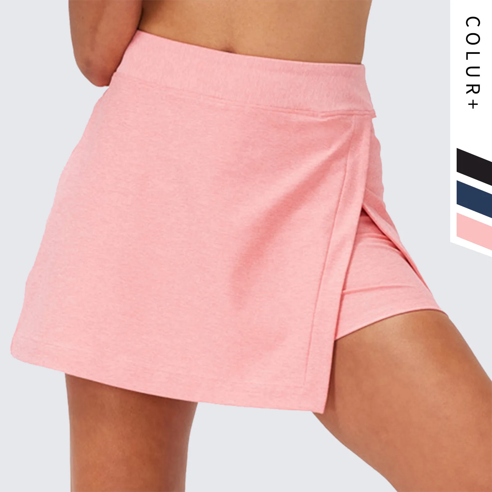 

Women Fashion Athletic Golf Skort With Pocket Fitness Workout Skirt Irregular Split Casual Simple High Waist ElasticTennis Skirt