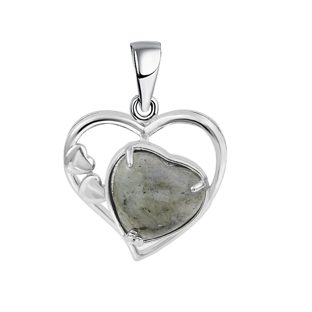

JOYA GIFT Labradorite Heart Pendant for Making Jewelry Necklace Healing Chakra Forever Gemstone Lucky Love Jewelry