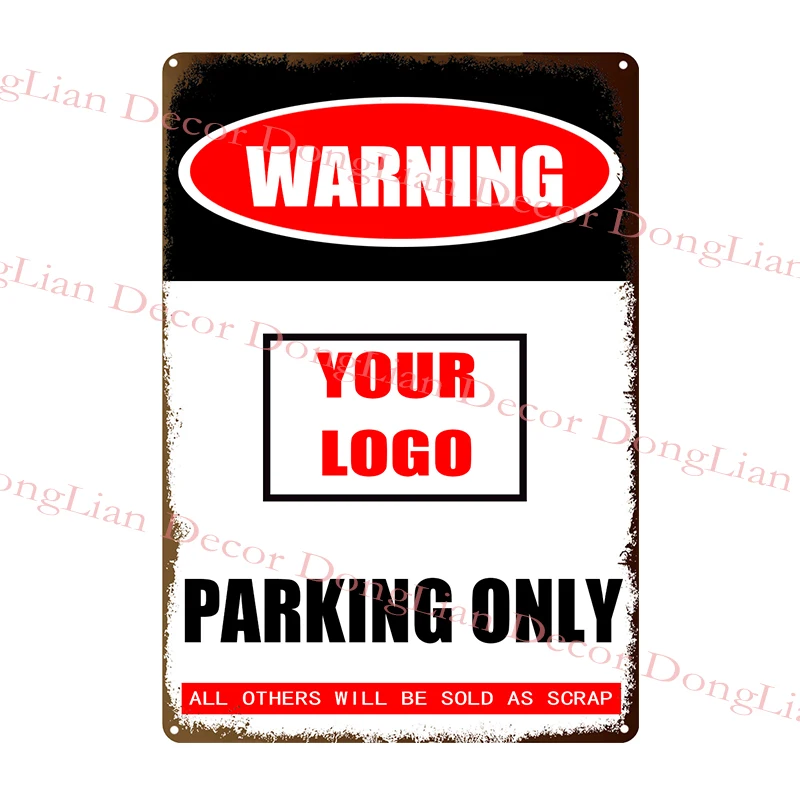 

Parking Only Metal Sign Plaque Vintage Wall Decor for Garage Tin Sign Outside Poster Custom Car Logo Wholesale Dropshipping