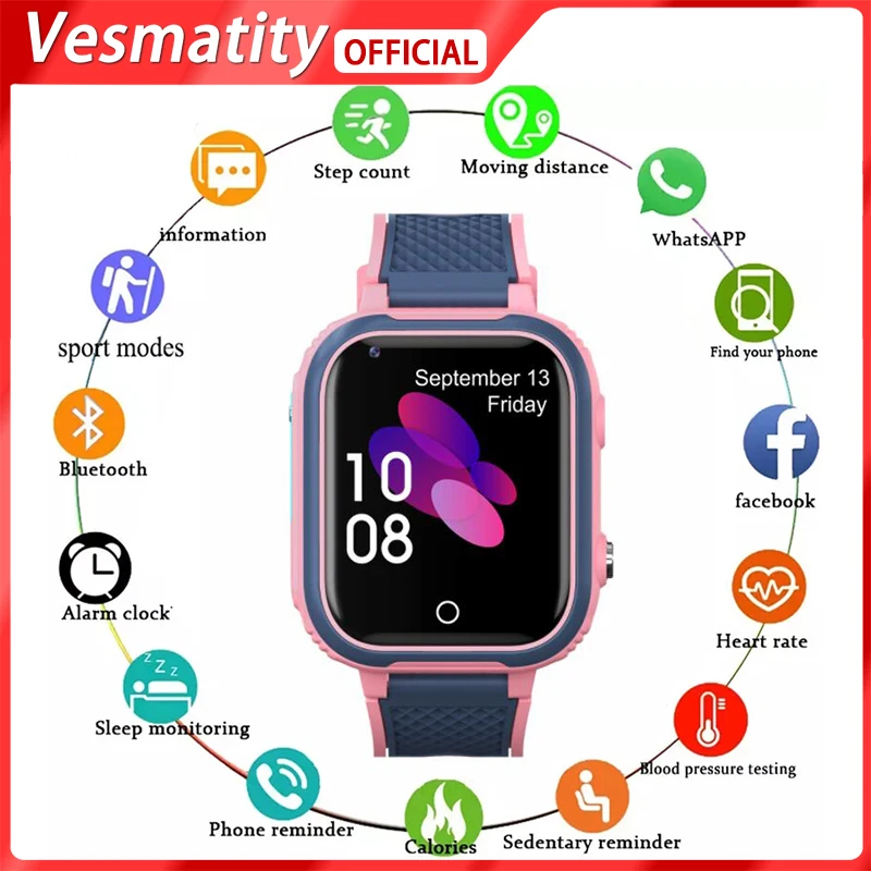 

2022 New LT21 4G Camera Monitoring Tracker Positioning Watch Smart Watch Kids Video Call Waterproof Kids Watch For Apple Huawei