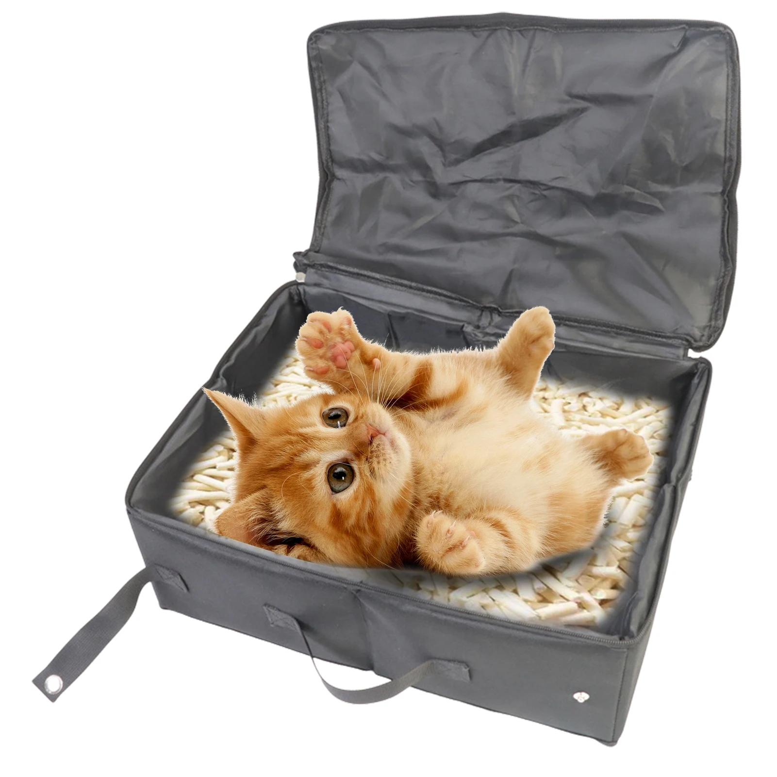 Portable Travel Litter Box Foldable Litter Carrier For Cat Portable