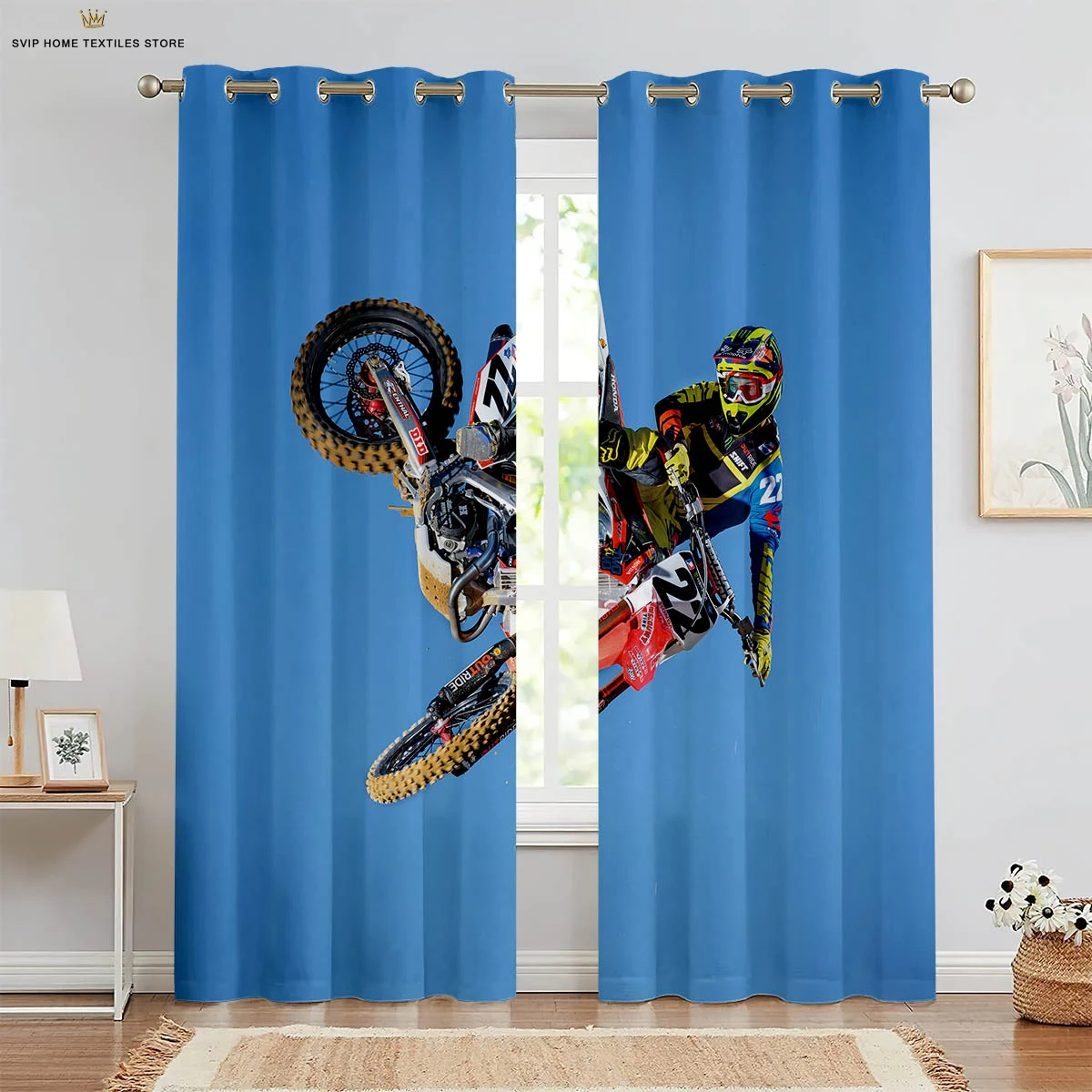 2 шт. крутые гоночные мотоциклетные шторы с 3D принтом декоративные для спальни