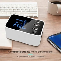fast charge usb charger intelligent display v1 fire proof usb type c phone charger adapter small size for iphone watch tablet