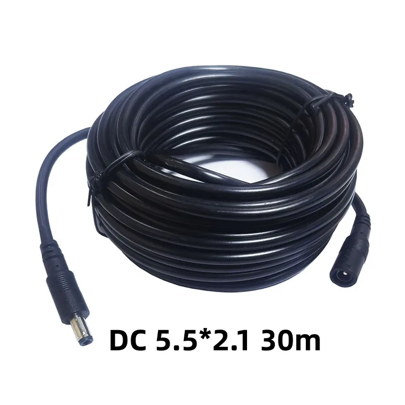 

30m DC Power Cord 5.5*2.1mm Male to Female Adapter Cable Surveillance Camera Power Cord Adapter Line CCTV Camera LED Strip