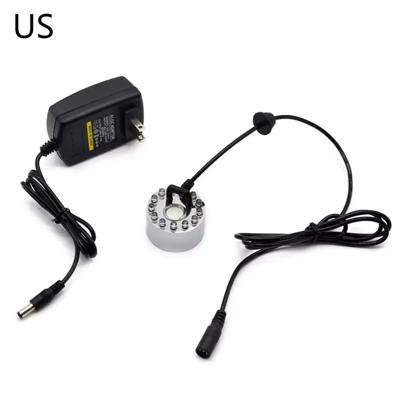 

NEW2023 New in Mist Maker Generator Fogger Nebulizer Water Fountain Pond 12 LED Atomizer Air Humidifier US/UK/EU/AU Plug home ap