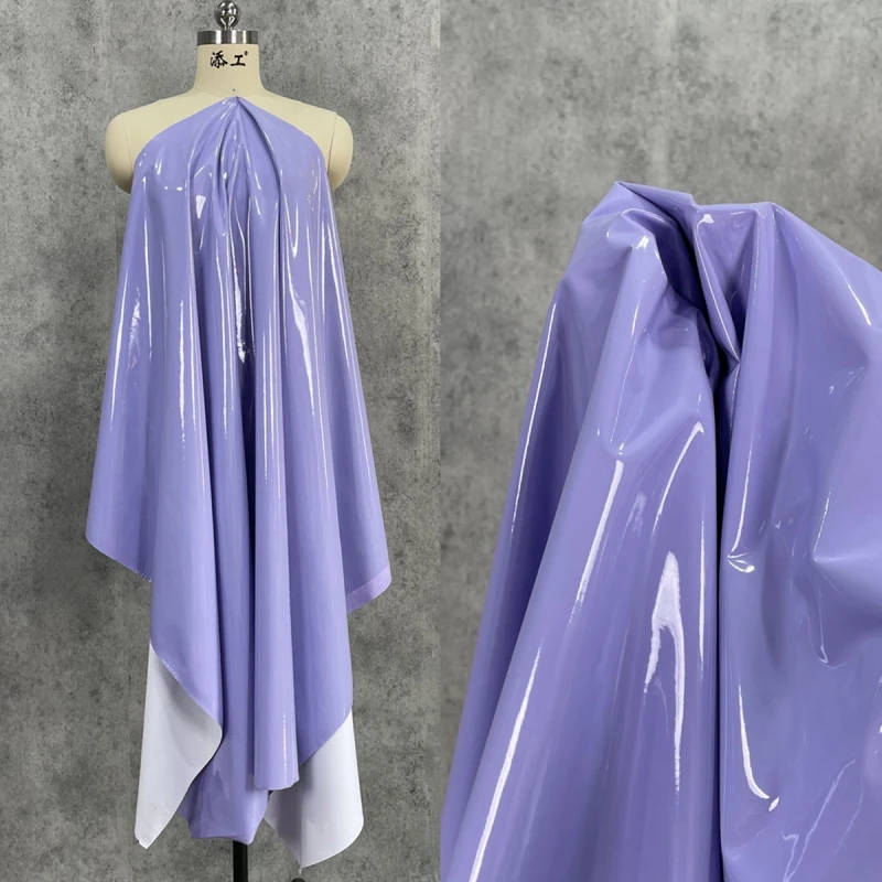 

High Elastic Knitted Leather Mirror PU Fabric Is Waterproof Soft Wholesale Cloth Per Meter Apparel Sewing Diy Material