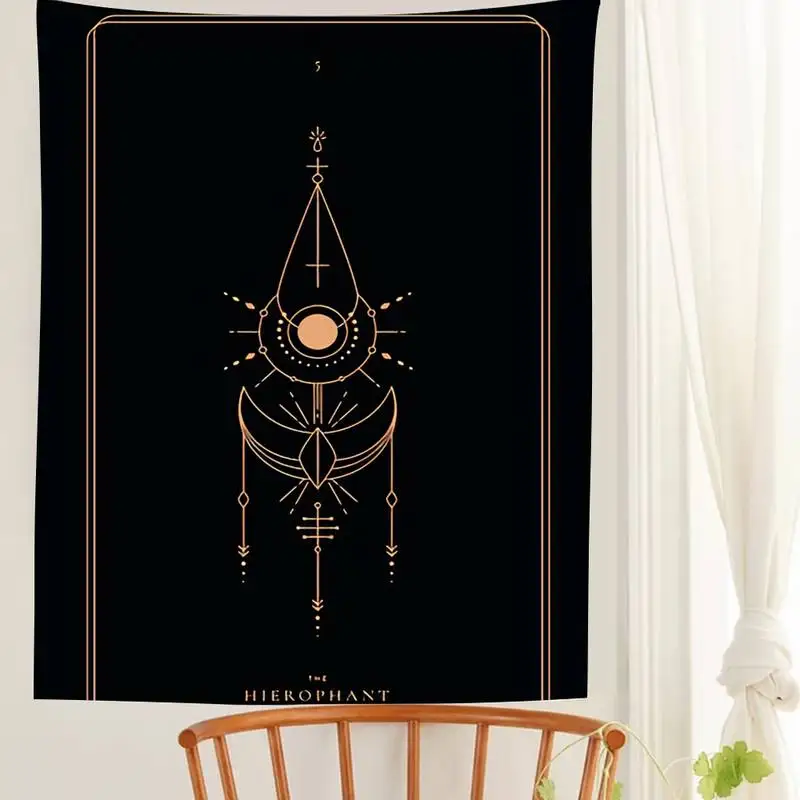 

Мистическая Карта Таро, черная большая Настенная картина, дешевая настенная подвеска в стиле хиппи, богемный гобелен, мандала, художественн...
